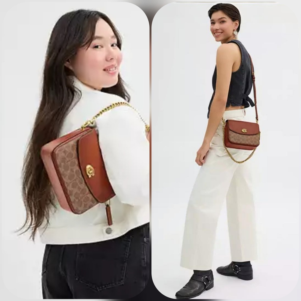 Coach Cassie 19 Crossbody โ Signature Canvas + Leather โ 3 Straps EUC - Picture 16 of 16